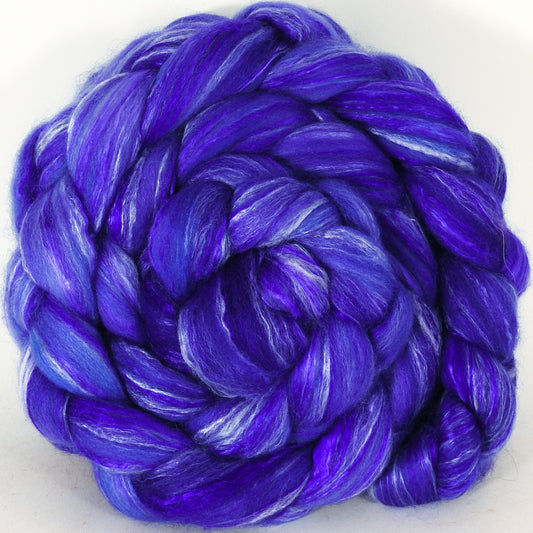 Batt in a Braid #45 - Cornflower (5.7 oz.) - Corriedale/Mulberry Silk/Rose Fiber (60/20/20) - Inglenook Fibers