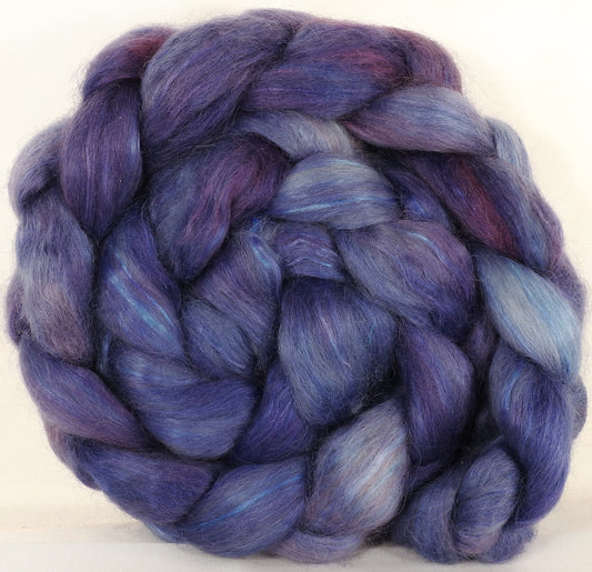 Wensleydale/ mulberry silk roving ( 65/35) -Periwinkle- (5.3 oz.) - Inglenook Fibers