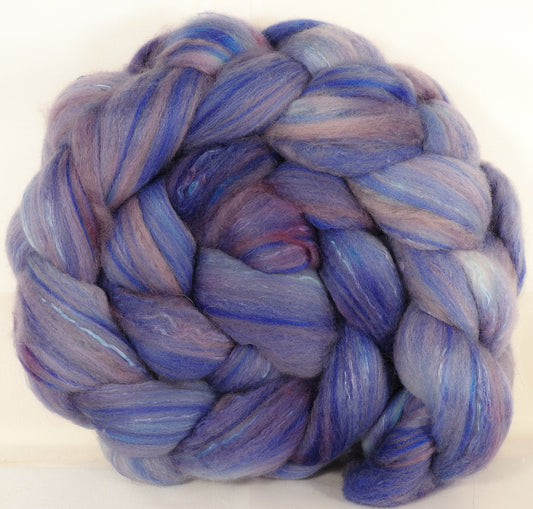 Batt in a Braid #5 - Periwinkle -(5.4 oz.) Merino/ Camel/ silk/ faux cashmere/ firestar (25/25/25/12/12) - Inglenook Fibers