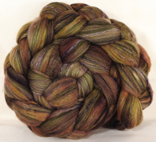 Batt in a Braid #5 -Tree Trunk -(5.3 oz.) Merino/ Camel/ silk/ faux cashmere/ firestar (25/25/25/12/12) - Inglenook Fibers