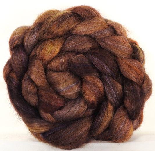 Wensleydale/ mulberry silk roving ( 65/35) -Tree Trunk - (5.1 oz.) - Inglenook Fibers