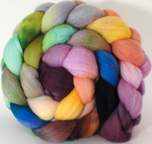 Hand dyed top for spinning - Rivendell - (5.8 oz.) Organic polwarth - Inglenook Fibers