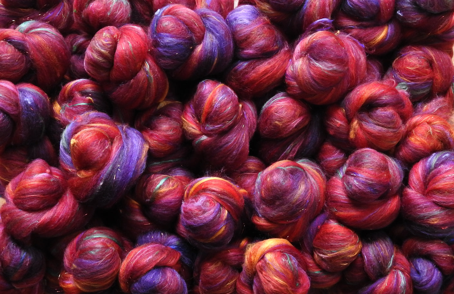 Wassail - Sparkle Sticklebatts - 30% Bond fleece, merino, polwarth, silk, bamboo, silk noil, Angelina