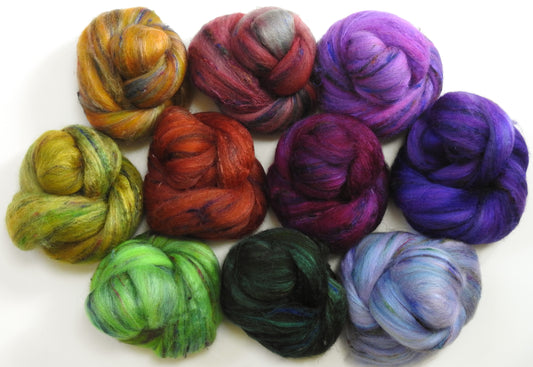 African Daisies (6.9 oz)- Set - Superfine Merino/ Tussah Silk / Sari Silk (60/25/15)