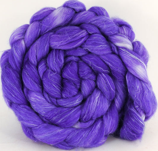 Batt in a Braid #3- Hepatica -( 5.4 oz.)  Polwarth/ Tussah Silk/ Flax (40/40/20) - Inglenook Fibers