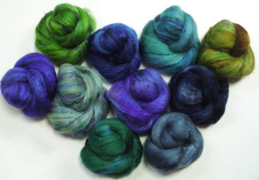 Snorkeling (6.9 oz)- Set - Superfine Merino/ Tussah Silk / Sari Silk (60/25/15)
