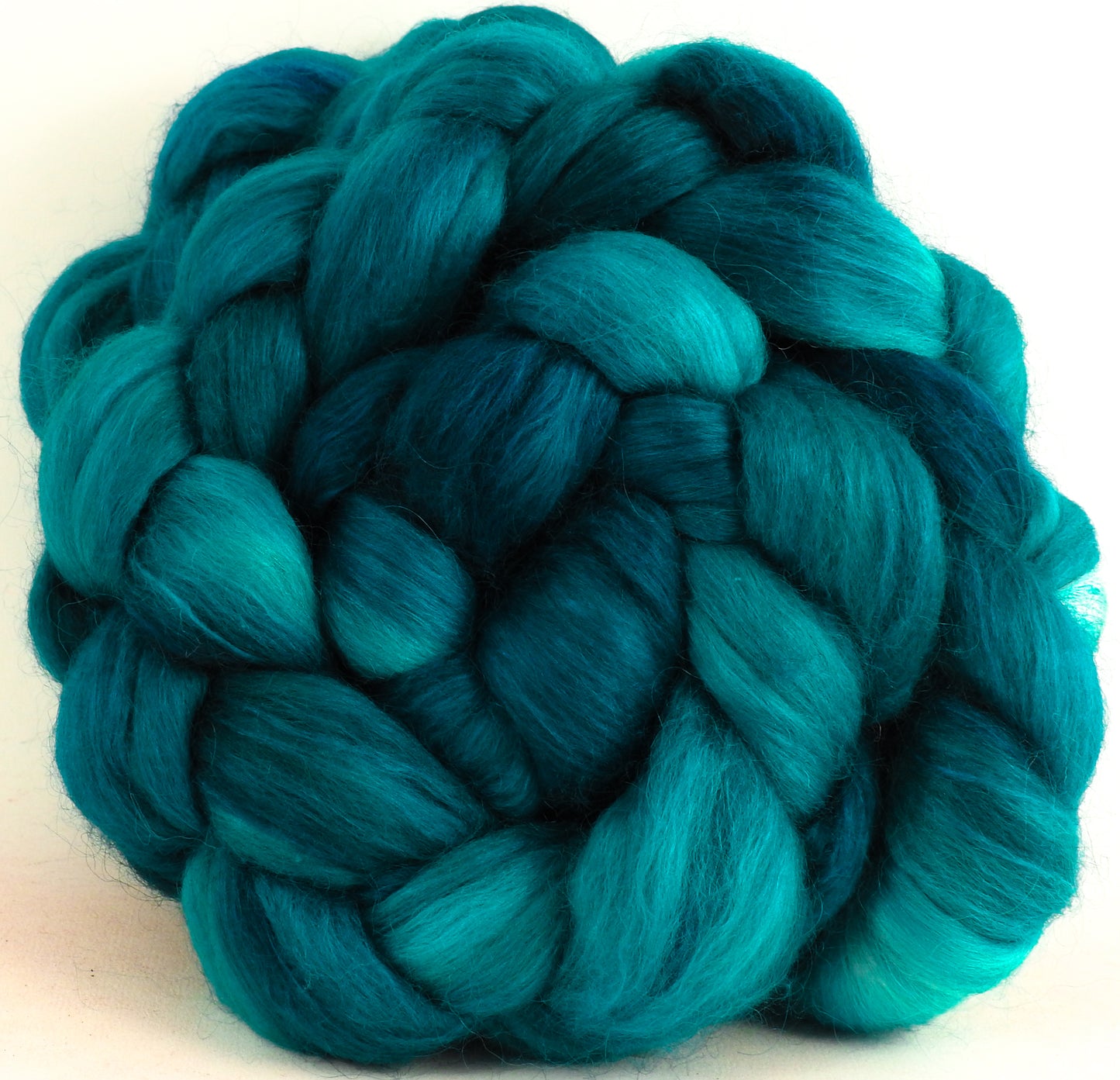 Mallard (5.7 oz) - Batt in a Braid #52- Wensleydale/ Mulberry silk/ Polwarth (60/25/15)