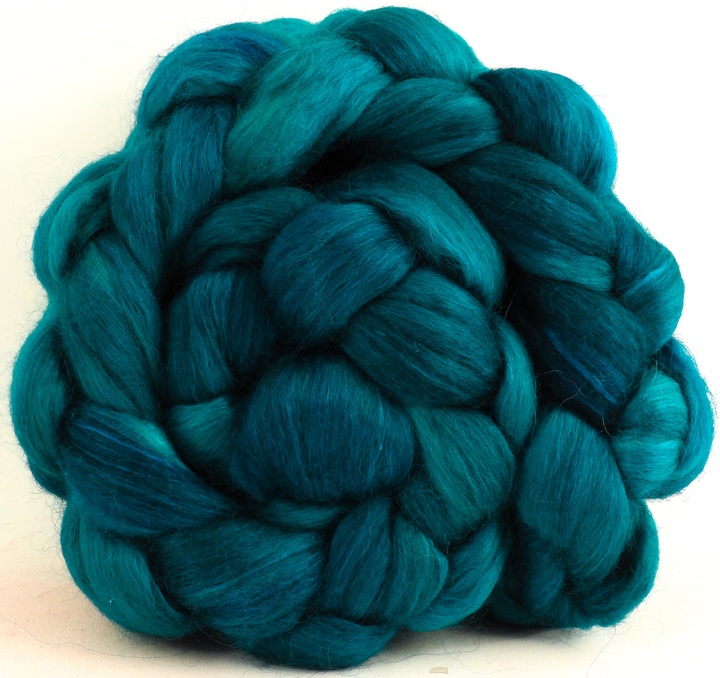 Mallard (5.7 oz) - Batt in a Braid #52- Wensleydale/ Mulberry silk/ Polwarth (60/25/15)