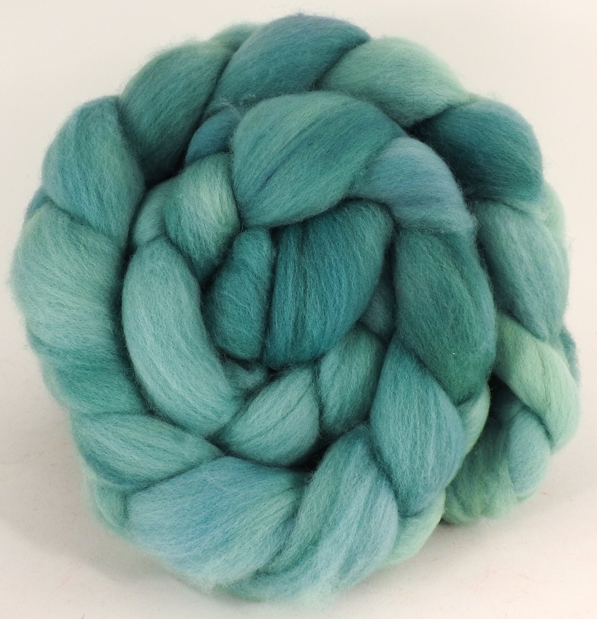 Hand dyed top for spinning - Spearmint - Organic Polwarth - Inglenook Fibers