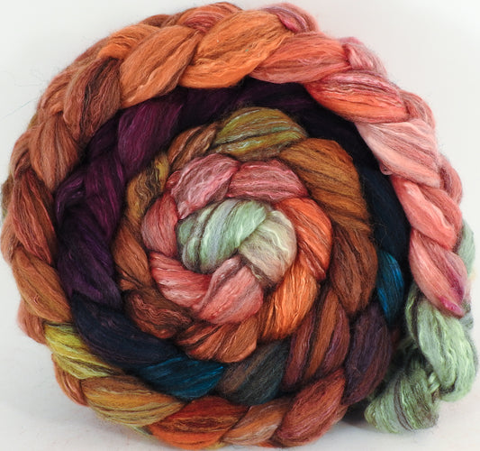 Batt in a Braid #47 -Penny Lane (5.4 oz) - Polwarth/ Zwartbles / Mulberry silk (50/25/25) - Inglenook Fibers