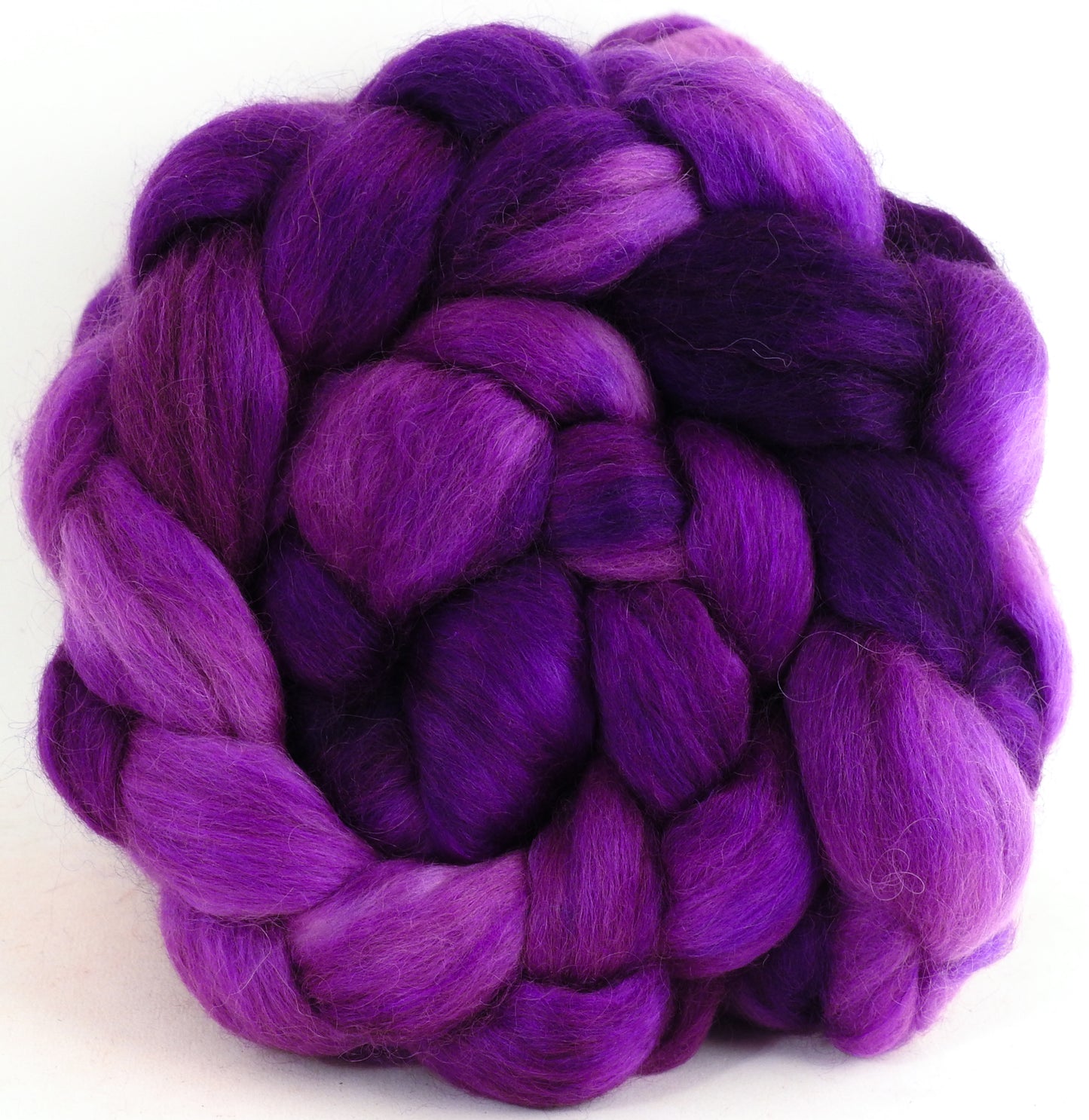 Byzantium (5.7 oz) - Batt in a Braid #52- Wensleydale/ Mulberry silk/ Polwarth (60/25/15)