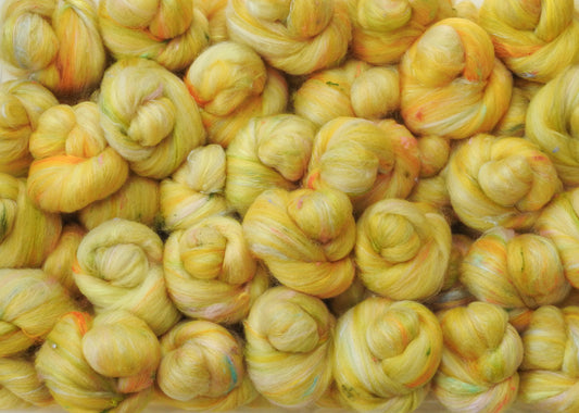 Ducks in a Row (4.4 oz)- Non-Sparkle Sticklebatts -15% CASHMERE,Polwarth, silk, Bond Fleece, bamboo, silk noil