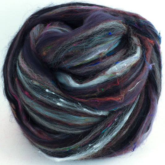 Misty Mountains - Merino/Shetland/Sari and Mulberry silks/Tweed Blend (40/25/25/10)