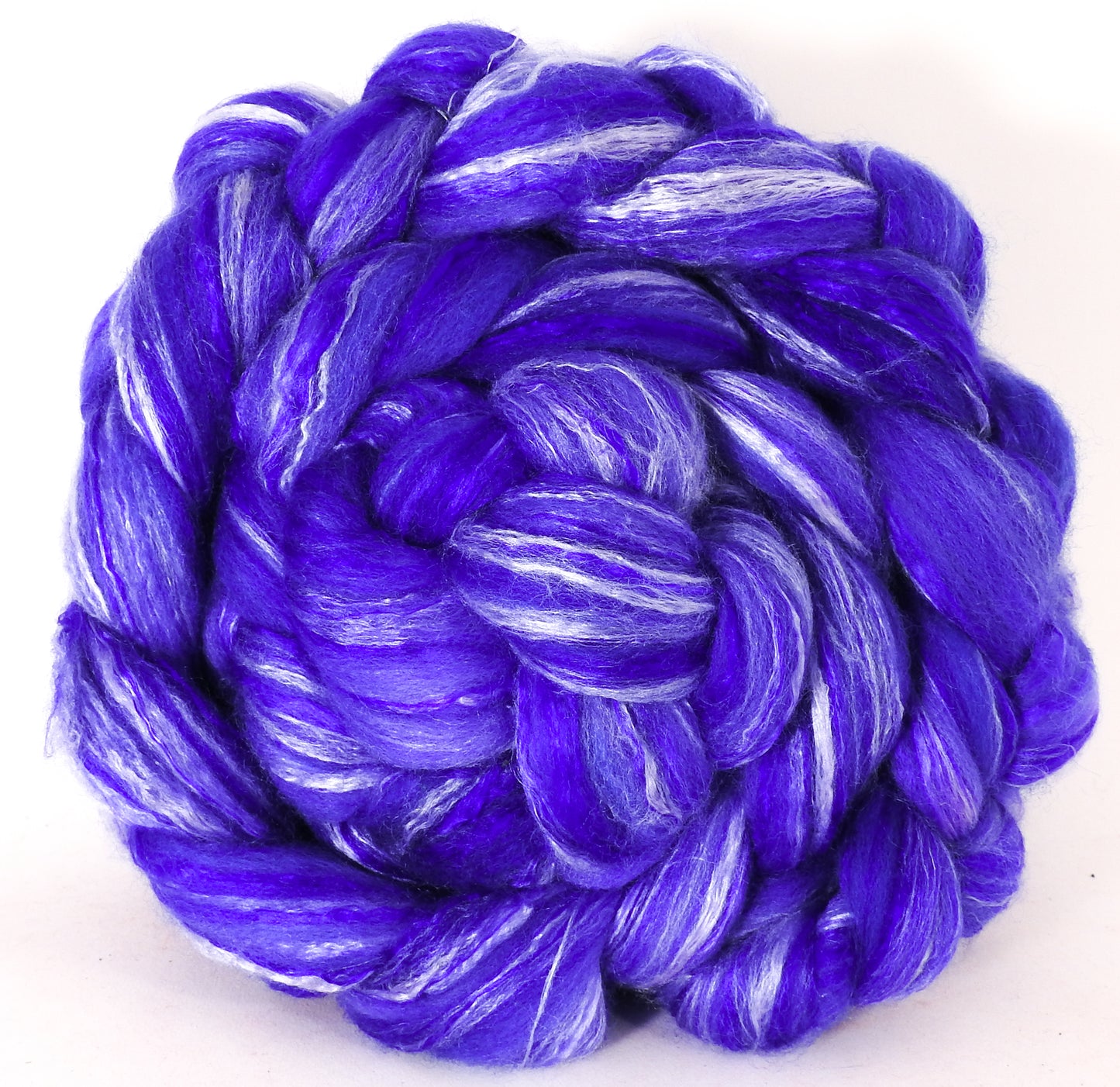 Batt in a Braid #45 - Cornflower (5.4 oz.) - Corriedale/Mulberry Silk/Rose Fiber (60/20/20) - Inglenook Fibers