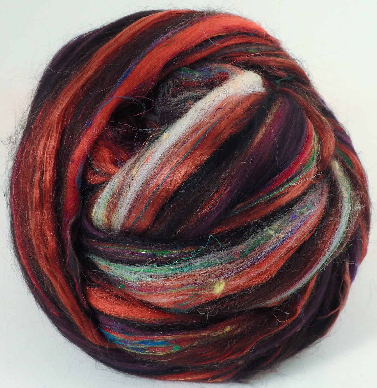 Red Currant- Zwartables/ SuperfineMerino/ ALPACA/ Tussah and Mulberry Silks/Sari silk/Tweed blend (25/25/15/15/10/10)