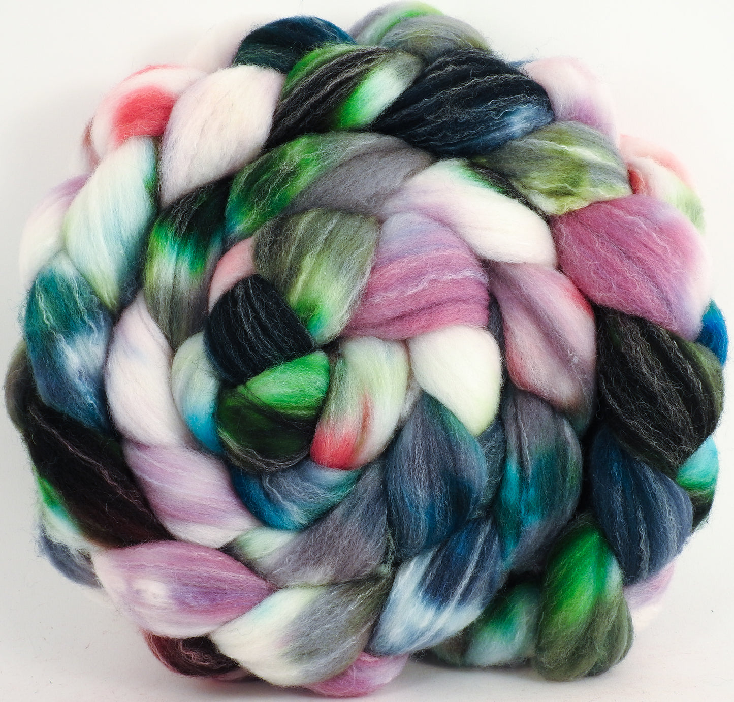 Hand dyed top for spinning - Lotus - (5.5 oz.) Targhee/silk/ bamboo (80/10/10) - Inglenook Fibers