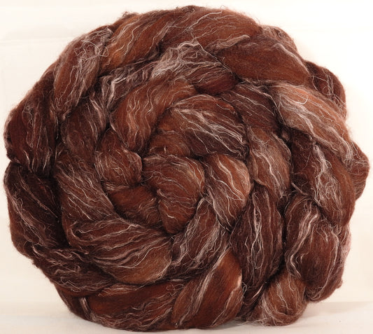 Batt in a Braid #29 - Petrified Wood (5.4 oz.) Rambouillet / Tussah / Flax (40/40/20) - Inglenook Fibers