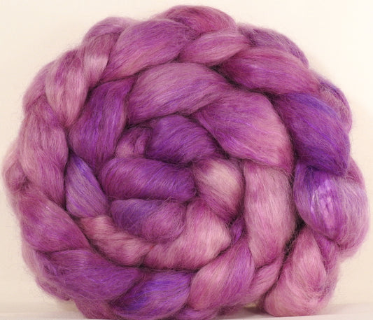 Wensleydale/ mulberry silk roving ( 65/35) - Evening Primrose - (6.2 oz.) - Inglenook Fibers