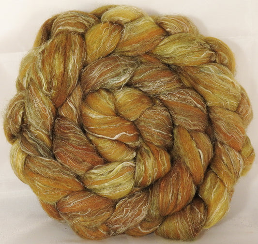 Batt in a Braid #29 -Old Gold (5.3 oz.) Rambouillet / Tussah / Flax (40/40/20) - Inglenook Fibers