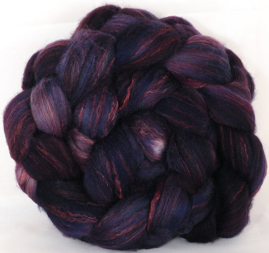 Batt in a Braid #5 -Banshee -(5.4 oz.) Merino/ Camel/ silk/ faux cashmere/ firestar (25/25/25/12/12) - Inglenook Fibers