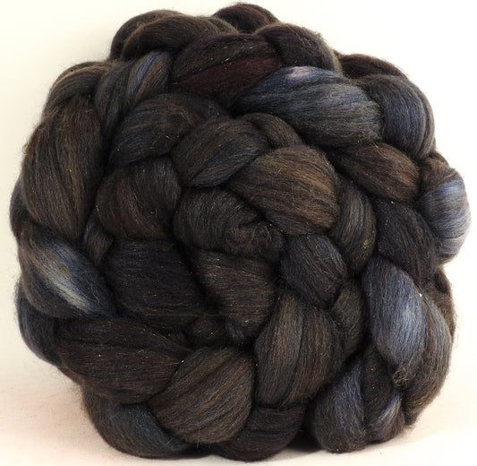 Espresso - Batt in a Braid #53- YAK/ Tussah silk/ Superfine Merino/Gold Stellina(30/30/30/10)