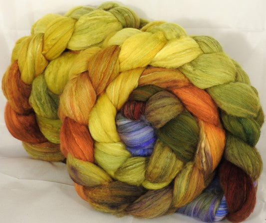 Batt in a Braid #5 - Tuscany -(6.3 oz.) Merino/ Camel/ silk/ faux cashmere/ firestar (25/25/25/12/12) - Inglenook Fibers