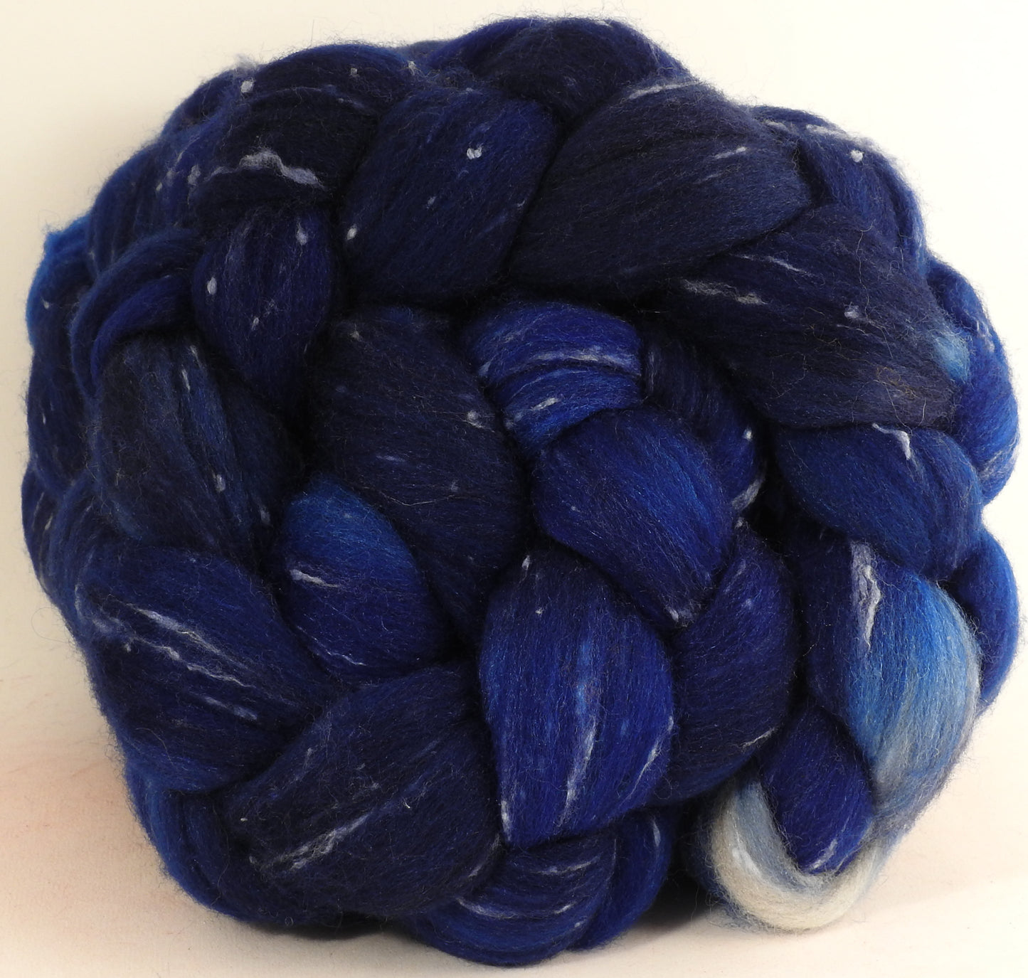 Batt in a Braid #42 -Lights Out- (3.4 oz)  Polwarth/ Tweed Blend / Peduncle&Tussah Silk( 50/25/25)