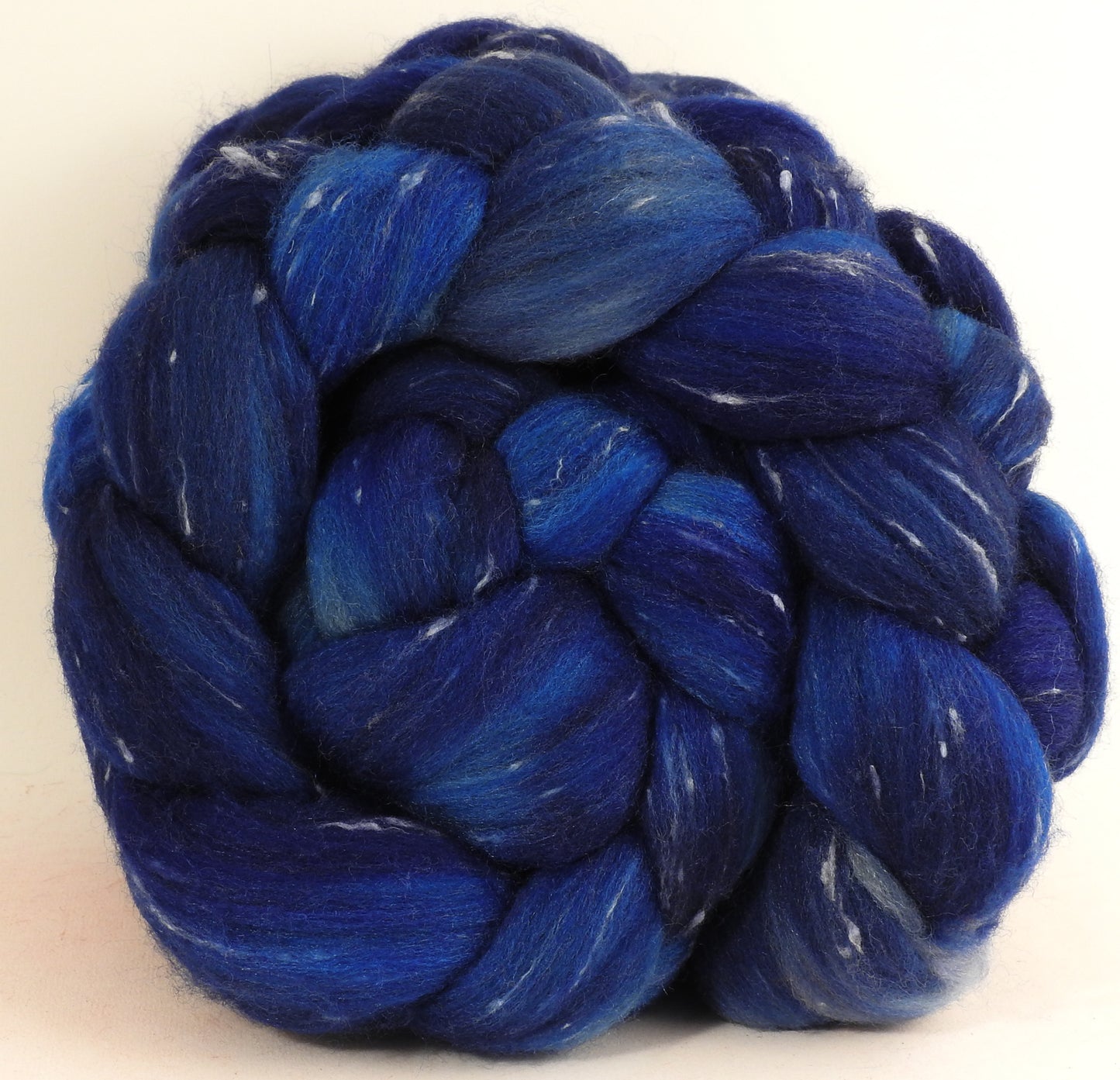 Batt in a Braid #42 -Lights Out- (3.4 oz)  Polwarth/ Tweed Blend / Peduncle&Tussah Silk( 50/25/25)