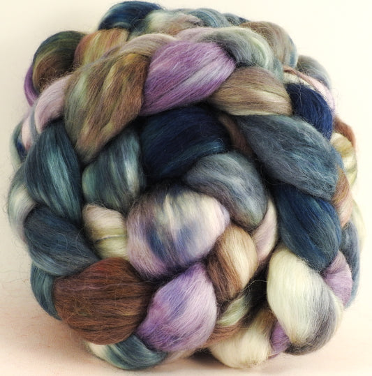 Oysters (5.3 oz) - Batt in a Braid #52- Wensleydale/ Mulberry silk/ Polwarth (60/25/15)