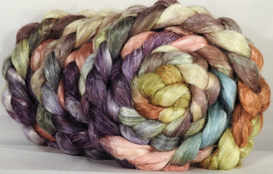 Tussah Silk / flax roving (65/35)- Camel Rider - 5.1 oz. - Inglenook Fibers