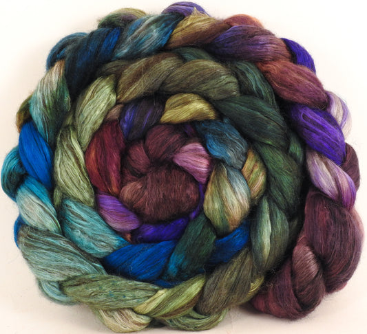 Hand dyed yak/ mulberry silk top - Violet-Crowned Woodnymph Hummingbird (4.1 oz.) - YAK /silk (50/50) - Inglenook Fibers