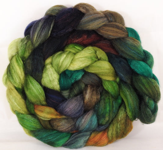 Batt in a Braid #36 - Mossy - (6.2 oz.) Sw BFL / BFL / tussah Silk ( 40/40/20 ) - Inglenook Fibers