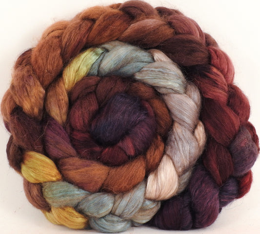 Baby camel/ tussah silk top  (50/50) - Leprechaun - (4.1 oz) - Inglenook Fibers