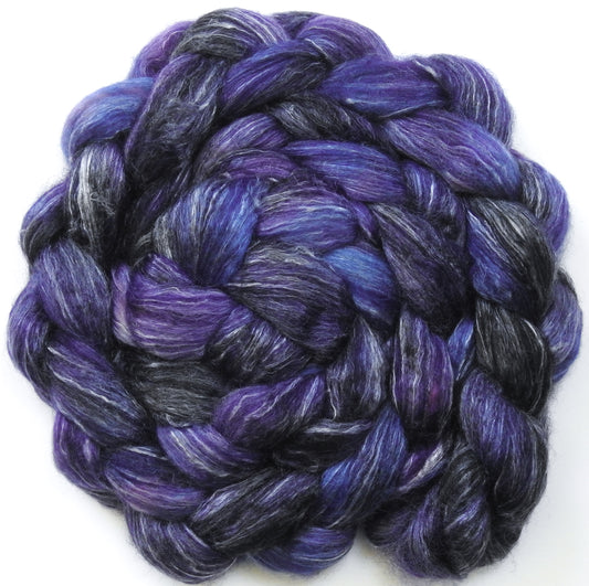 Violet Anemone (5.3 oz) Batt in a Braid #57- Camel/Baby Alpaca/Mint fiber  (50/25/25)