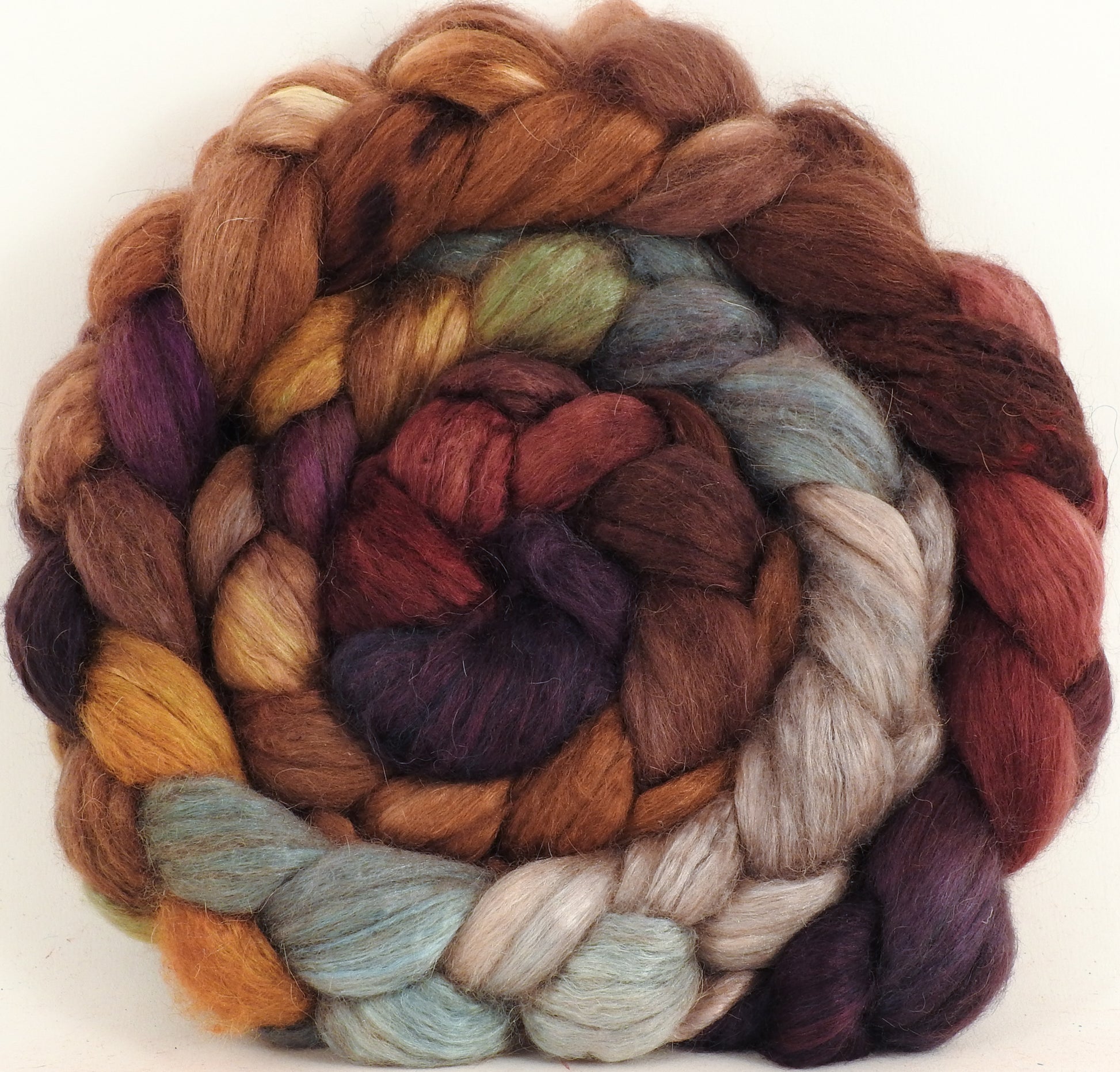 Baby camel/ tussah silk top  (50/50) - Leprechaun - (4.1 oz) - Inglenook Fibers