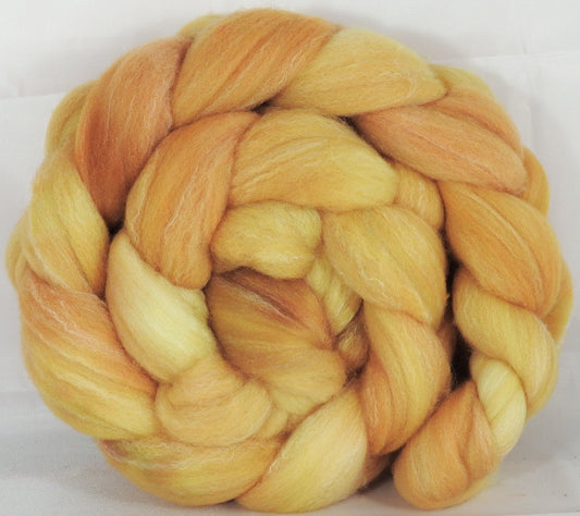 Hand dyed top for spinning -Butter- (4.2 oz.) Targhee/silk/ bamboo ( 80/10/10) - Inglenook Fibers