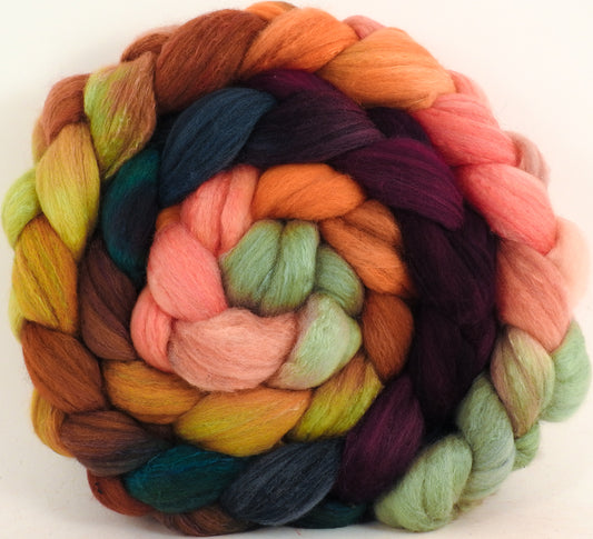 Hand dyed top for spinning - Penny Lane -  Organic Polwarth / Tussah silk (80/20) - Inglenook Fibers