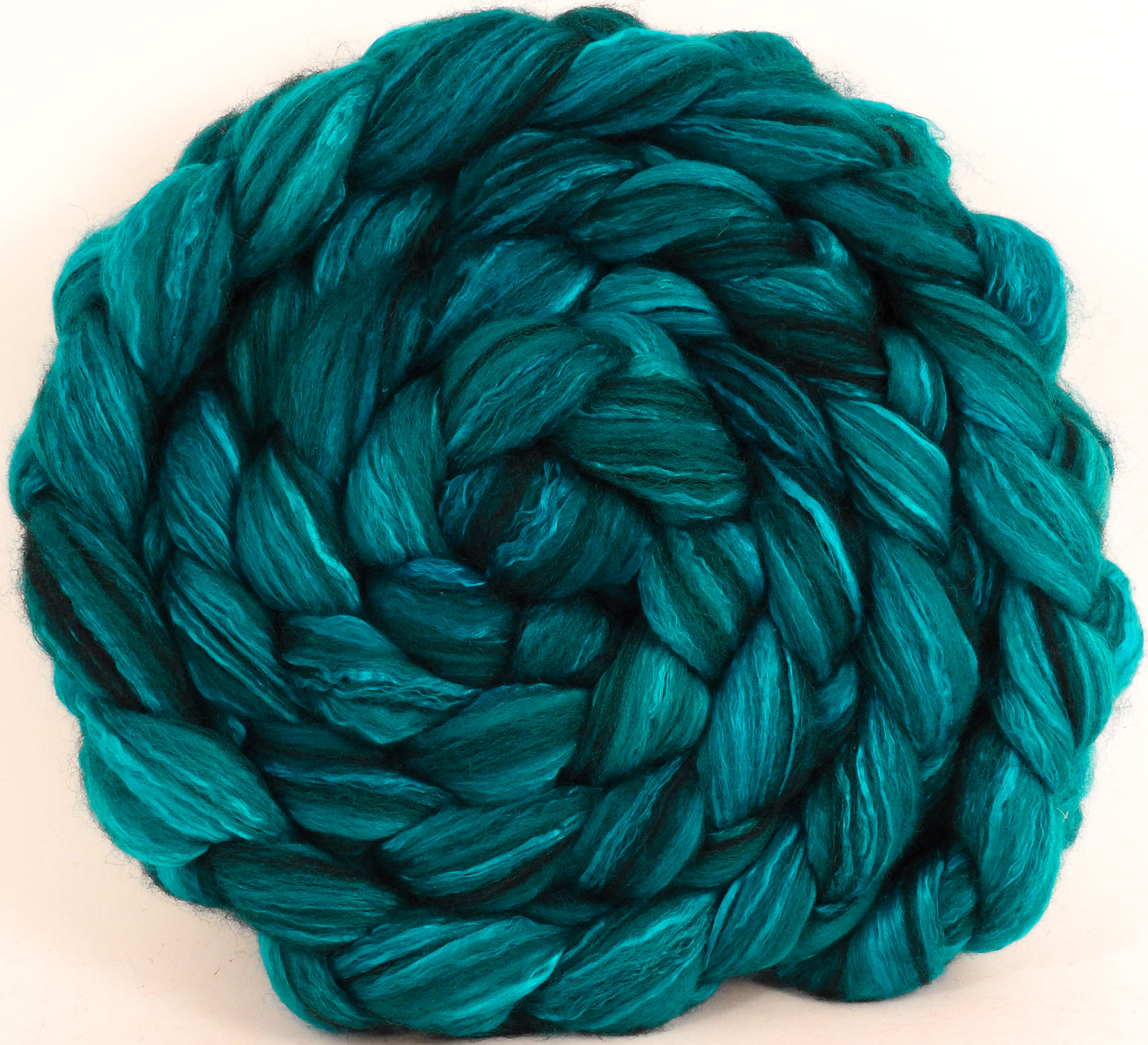 Batt in a Braid #47 - Mallard - Polwarth/ Zwartbles / Mulberry silk (50/25/25) - Inglenook Fibers