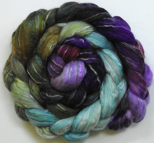 Cabbages & Kings - Batt in a Braid #31 - Polwarth/ Mulberry Silk / Baby Alpaca / Rainbow Firestar/ Tencel( 40/25/15/10/10)