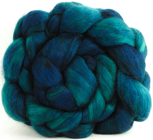 Loch Ness (5.7 oz) - Batt in a Braid #52- Wensleydale/ Mulberry silk/ Polwarth (60/25/15)