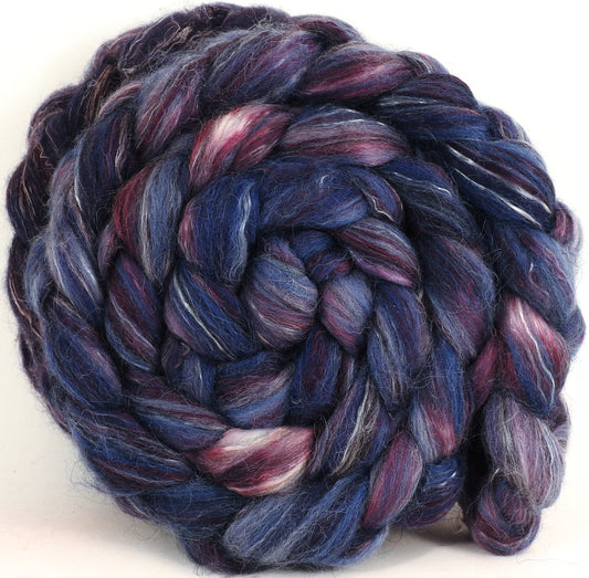 Batt in a Braid #31- Banshee -( 5.4 oz. ) - Polwarth/ Mulberry Silk / Baby Alpaca / Rainbow Firestar/ Tencel( 40/25/15/10/10) - Inglenook Fibers