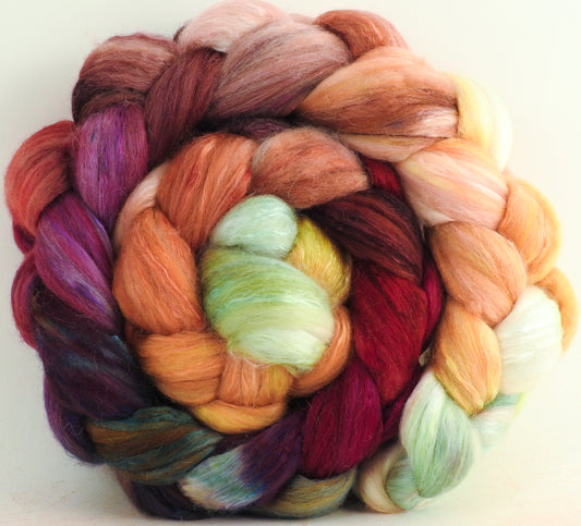 Icelandic Poppies (5.6 oz) - Batt in a Braid #5- Merino/ Camel/ silk/ faux cashmere/ firestar (25/25/25/12/12)