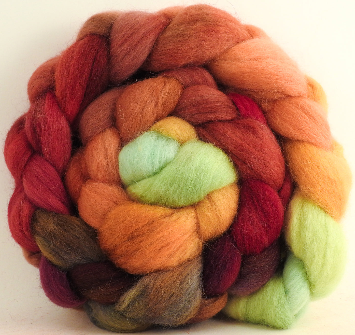 Icelandic Poppies (5.5 oz) - Batt in a Braid #43 - Dorset/Cheviot/Kid Mohair (60/20/20)