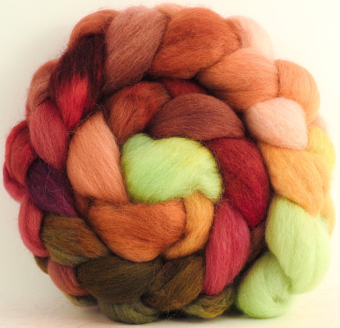 Icelandic Poppies (5.5 oz) - Batt in a Braid #43 - Dorset/Cheviot/Kid Mohair (60/20/20)