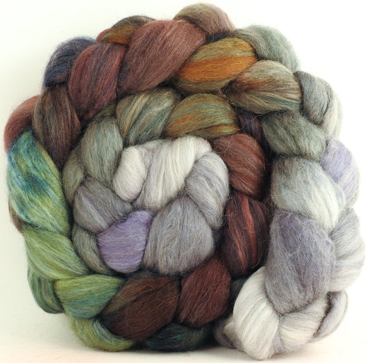 Winter Wren (5.7 oz) - Batt in a Braid #6 - 1/3 Grey Baby Alpaca/1/3 Polwarth/ 1/3 Tussah Silk