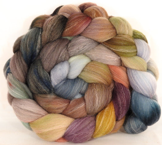 Hand dyed top for spinning -Pebble Mosaic- (5.2 oz.) Targhee/silk/ bamboo ( 80/10/10) - Inglenook Fibers