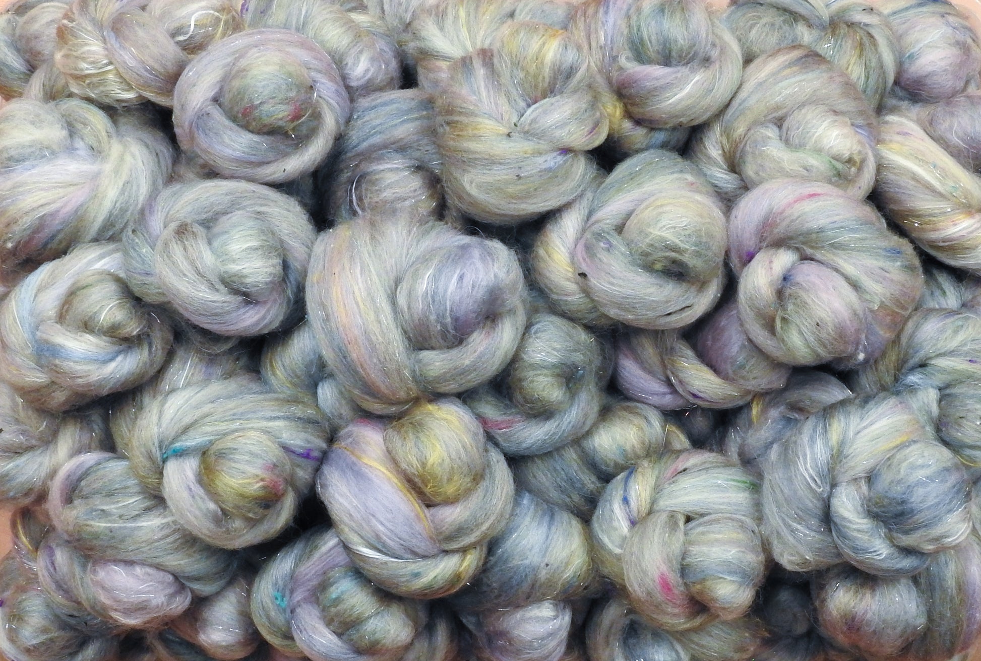 Silver Bells - Sticklebatts (4 oz.) - 30% Cormo fleece; merino, alpaca, silk, bamboo, silk noil, angelina - Inglenook Fibers