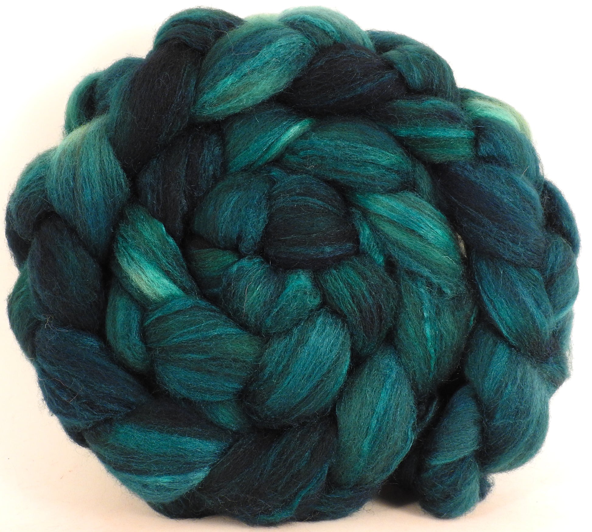 Mixed UK Bfl/ Tussah Silk  (75/25) - Malachite - 5.3 oz. - Inglenook Fibers