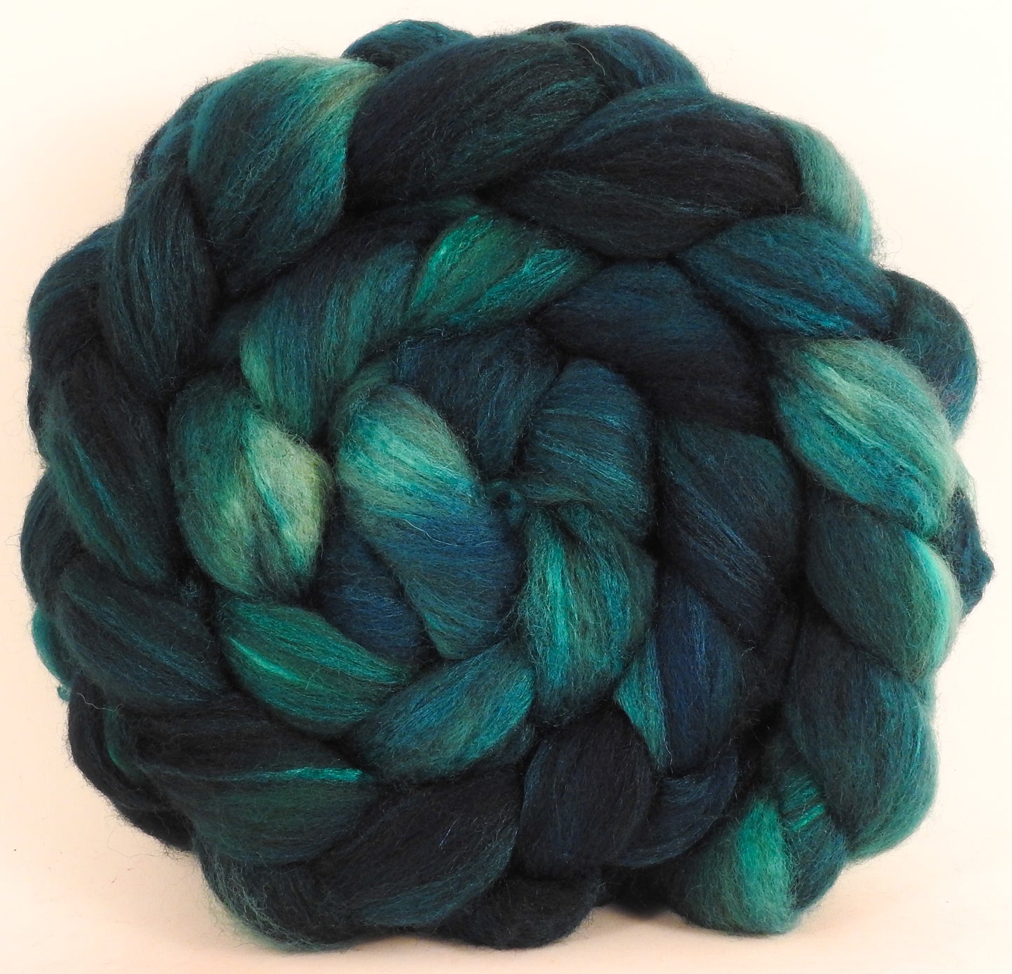 Mixed UK Bfl/ Tussah Silk  (75/25) - Malachite - 5.3 oz. - Inglenook Fibers