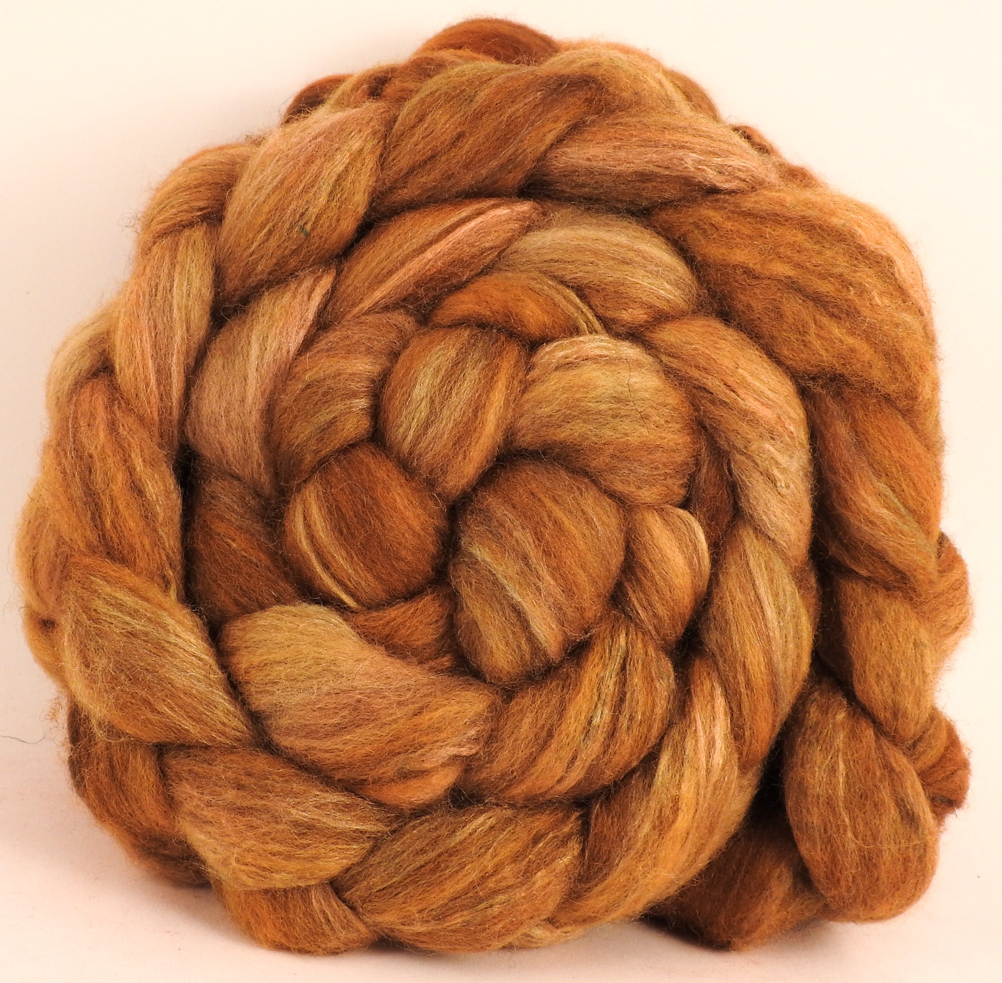 Mixed UK Bfl/ Tussah Silk  (75/25) - Butterscotch - Inglenook Fibers